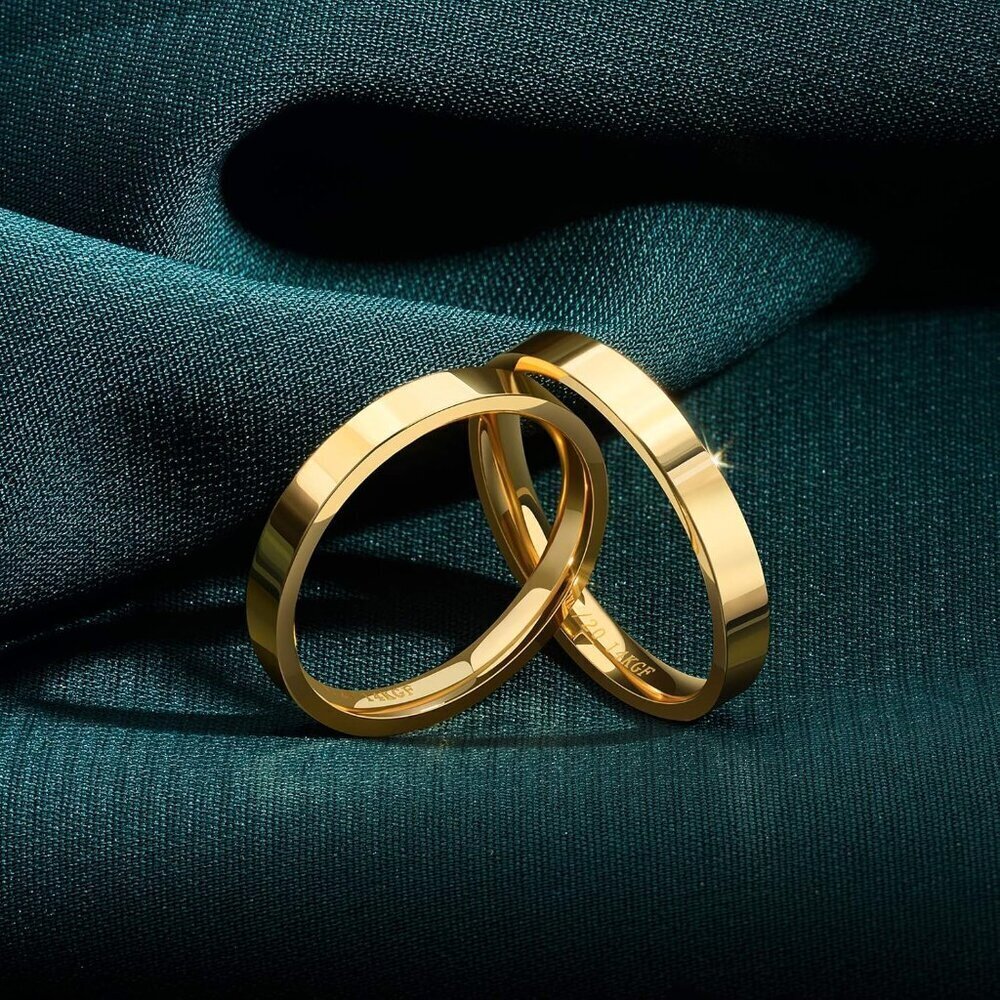 14K Gold Filled Ring Women Girls Dainty Stackable Band Thin Gold - Picture 5 of 9